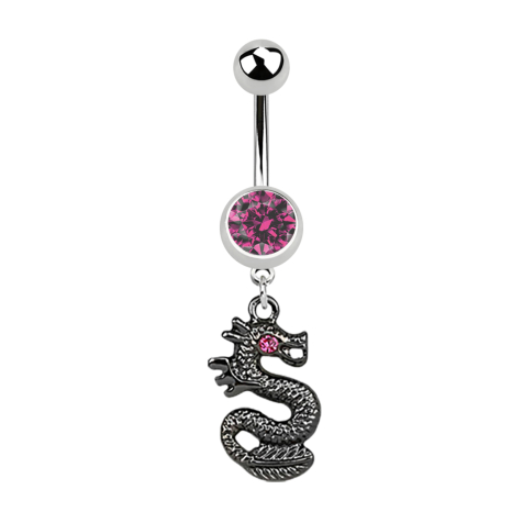 Banana silver with pendant black dragon pink