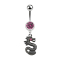 Banana silver with pendant black dragon pink