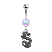 Banana silver with pendant black dragon multicolor
