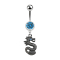 Banana silver with pendant black dragon light blue