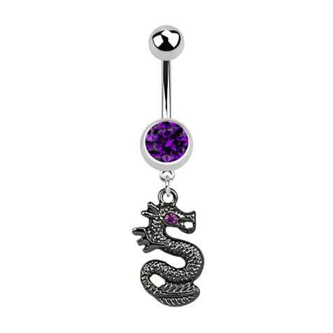 Banana silver with pendant black dragon purple