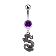 Banana silver with pendant black dragon purple