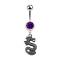 Banana silver with pendant black dragon purple
