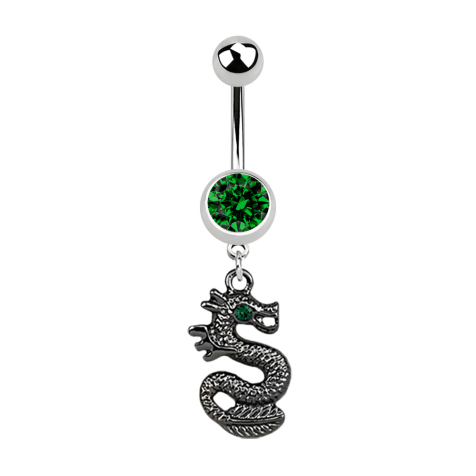 Banana silver with pendant black dragon green