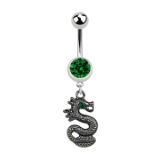 Banana silver with pendant black dragon green
