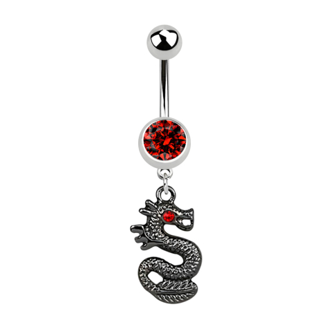 Banana silver with pendant black dragon red