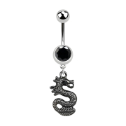 Banana silver with black dragon pendant black