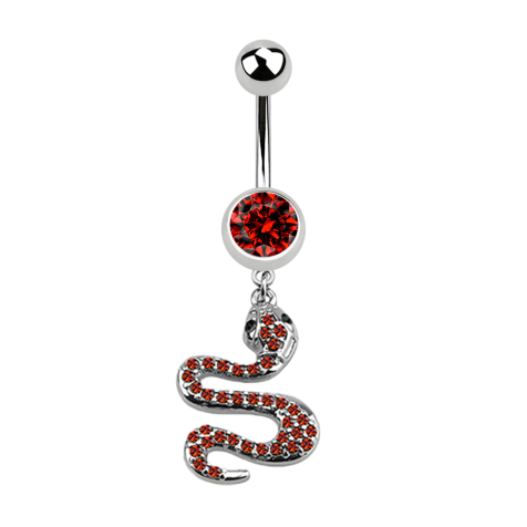 Banana silver with pendant snake red