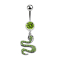Banana silver with light green snake pendant