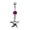 Banana silver with pendant starfish fuchsia