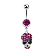 Banana silver with pendant skull fuchsia