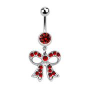 Banane argentée avec pendentif maille rouge