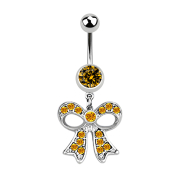 Banana silver with pendant mesh topaz