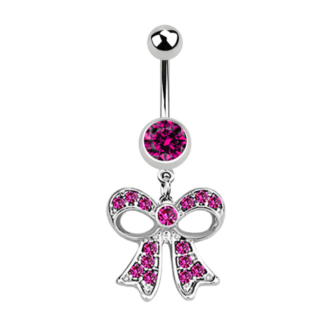 Banana silver with pendant mesh fuchsia