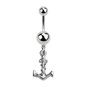 Banana silver with pendant anchor and rope