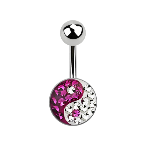 Banana argento con Yin Yang fucsia