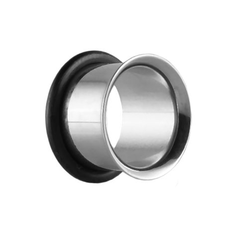 Flared Tunnel silber mit O-Ring