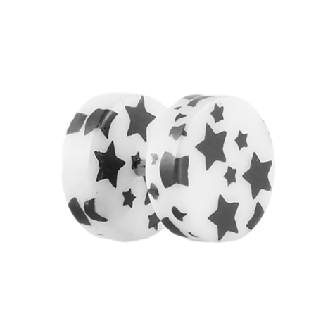 Fake Plug mit Sternen weiss