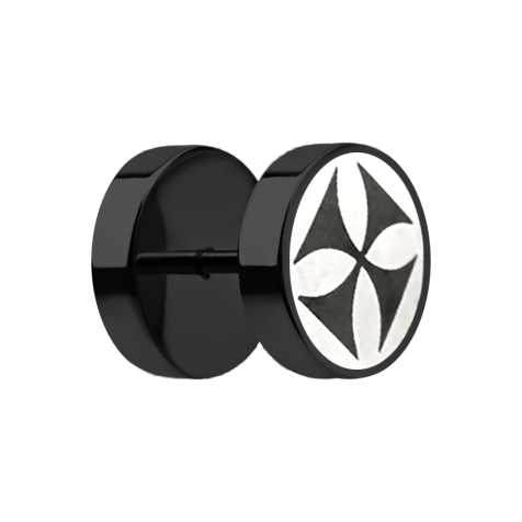 Fake Plug schwarz mit Kreuz