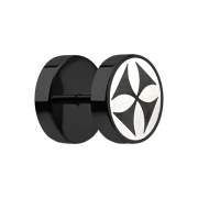 Fake Plug schwarz mit Kreuz
