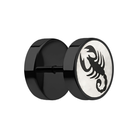 Fake Plug schwarz mit Skorpion