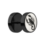 Fake Plug schwarz mit Skorpion