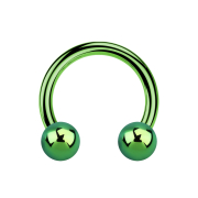 Micro Circular Barbell green with two balls