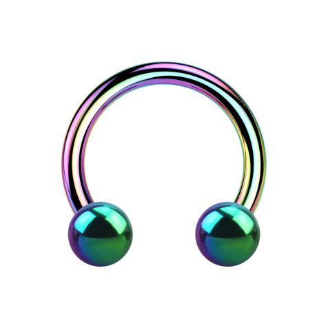 Circular Barbell coloré avec deux boules