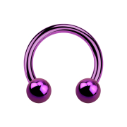 Circular Barbell violett mit zwei Kugeln
