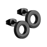 Ohrstecker Fake Tunnel schwarz