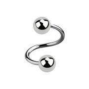Micro spiral silver with two balls