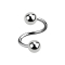 Micro spiral silver with two balls