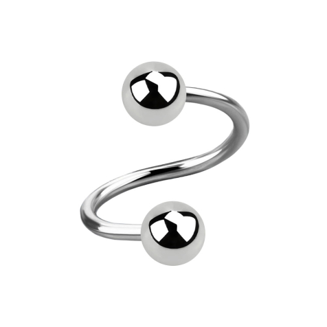 Micro spirale argentée avec deux boules