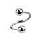 Micro spirale argentée avec deux boules
