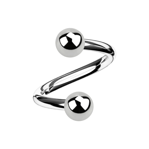 Micro spirale argentée avec deux boules