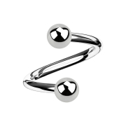 Spirale argentée avec deux boules