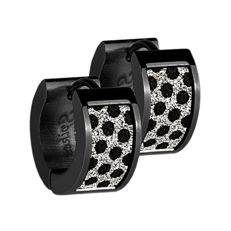 Folding earring black with glitter dotted