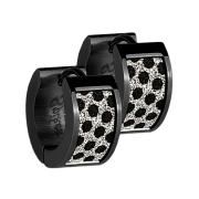 Folding earring black with glitter dotted