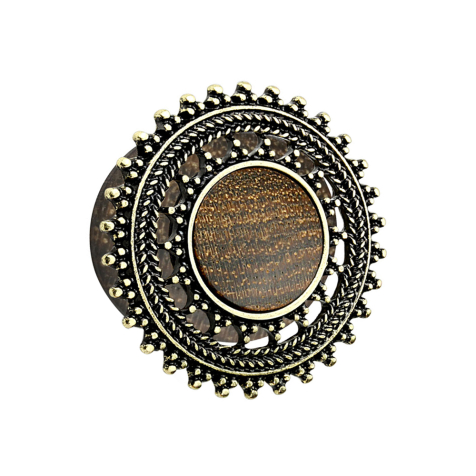 Flared Plug en bois de sono avec bouclier tribal Rose