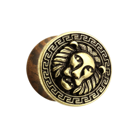 Flared Plug aus Sonoholz mit Löwe