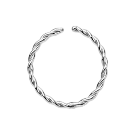 Micro piercing anneau tressé argent