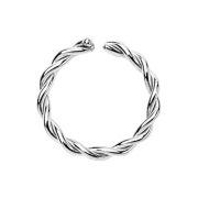 Micro piercing anneau tressé argent