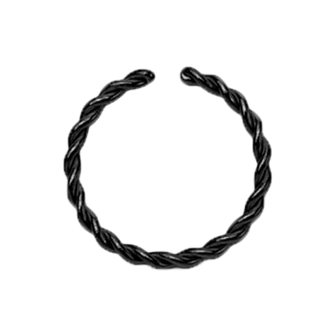 Anello micro piercing intrecciato nero