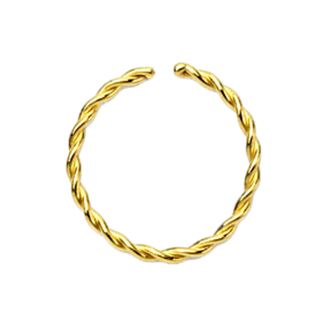 Micro piercing anneau tressé doré