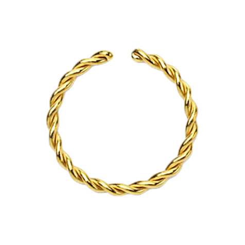 Micro piercing ring braided gold-plated