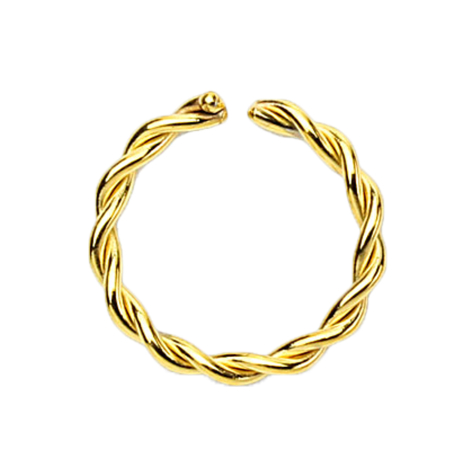 Micro Piercing Ring geflochten vergoldet