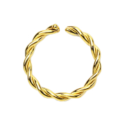 Micro Piercing Ring geflochten vergoldet