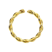 Anello piercing intrecciato placcato oro
