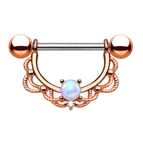 Barbell Halbkranz rosegold mit Opal