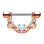 Barbell Halbkranz rosegold mit Opal